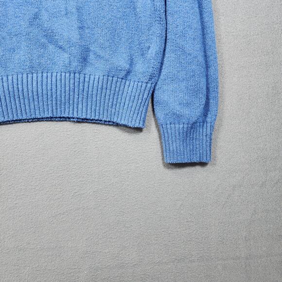 Polo Ralph Lauren Mens Sweater Extra Large Blue Henley Mock Neck Cotton Office - Picture 11 of 14